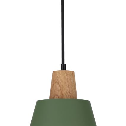 Lustr na lanku FARO 1xE27/40W/230V zelená/buk