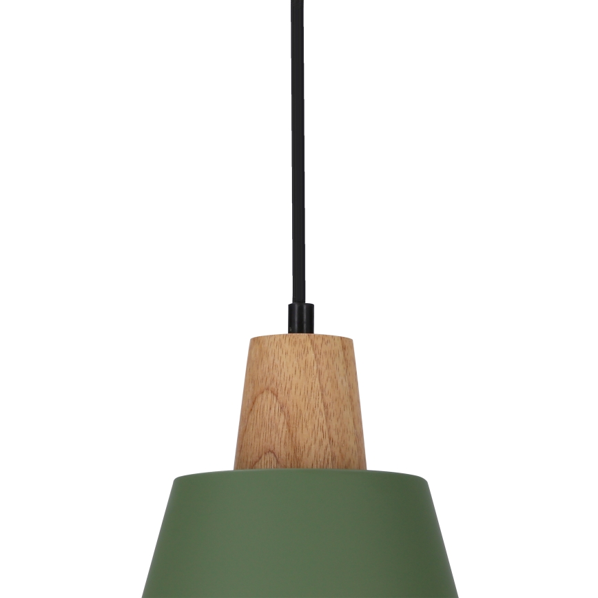 Lustr na lanku FARO 1xE27/40W/230V zelená/buk