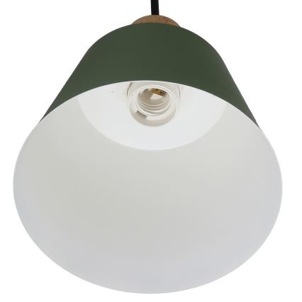 Lustr na lanku FARO 1xE27/40W/230V zelená/buk