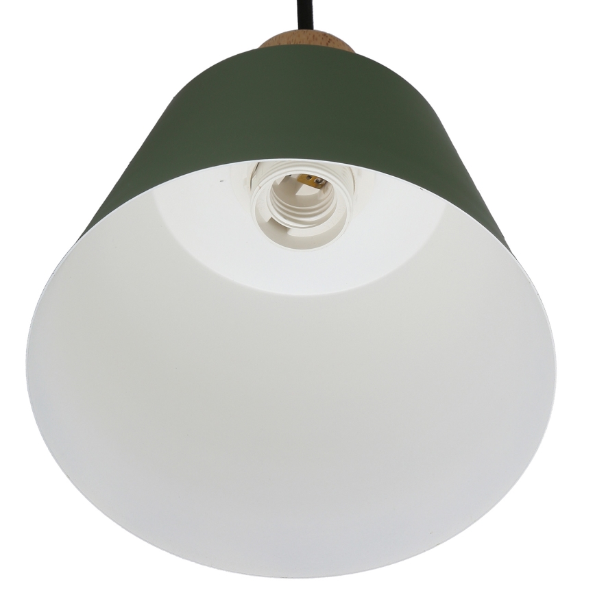 Lustr na lanku FARO 1xE27/40W/230V zelená/buk