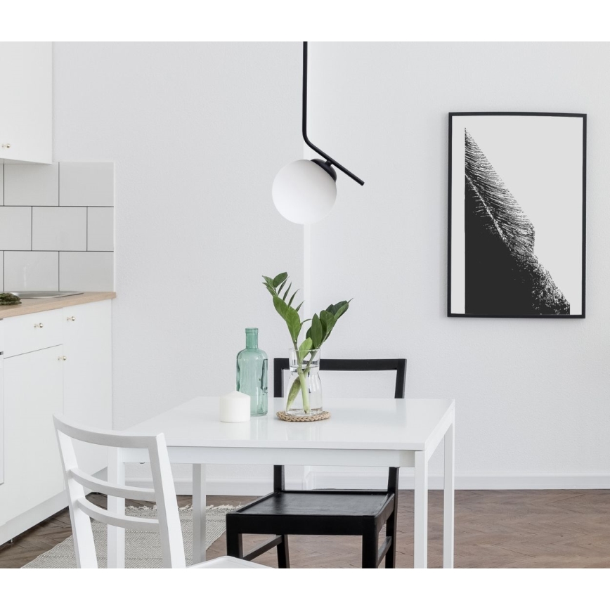 Lustr na lanku FIRA 1xE27/60W/230V černá