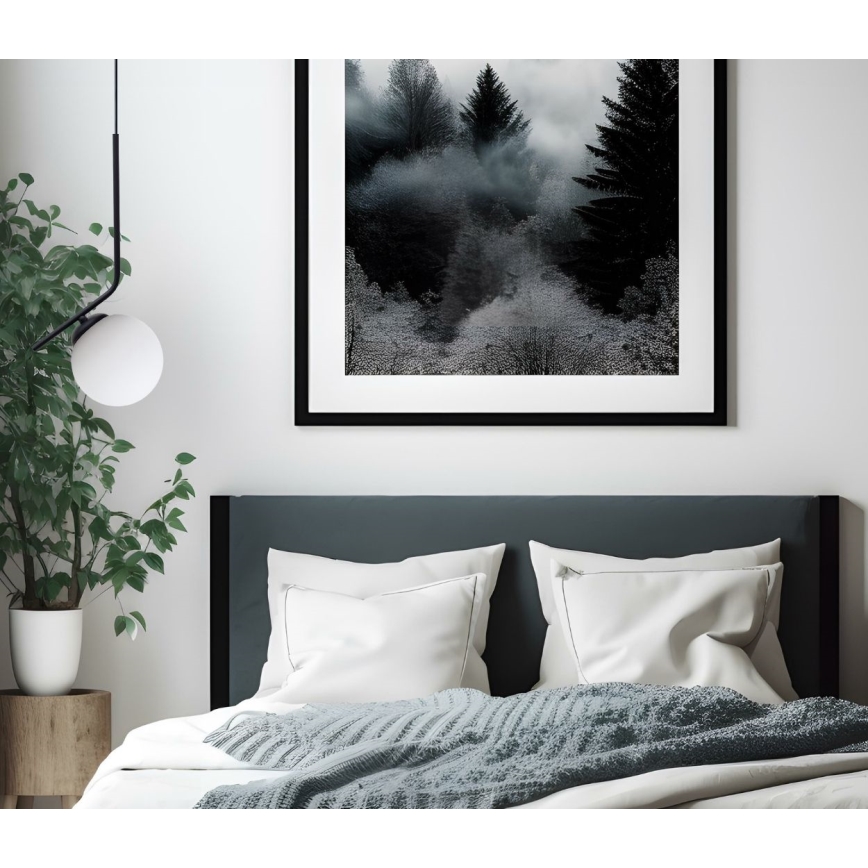 Lustr na lanku FIRA 1xE27/60W/230V černá