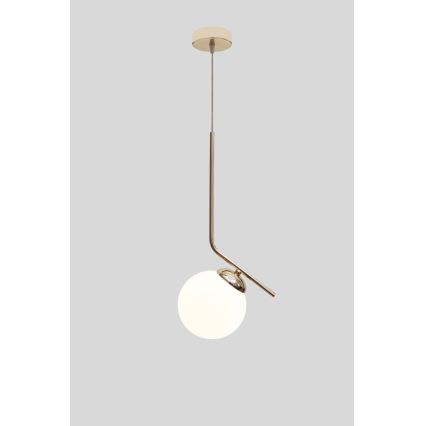 Lustr na lanku FIRA 1xE27/60W/230V zlatá