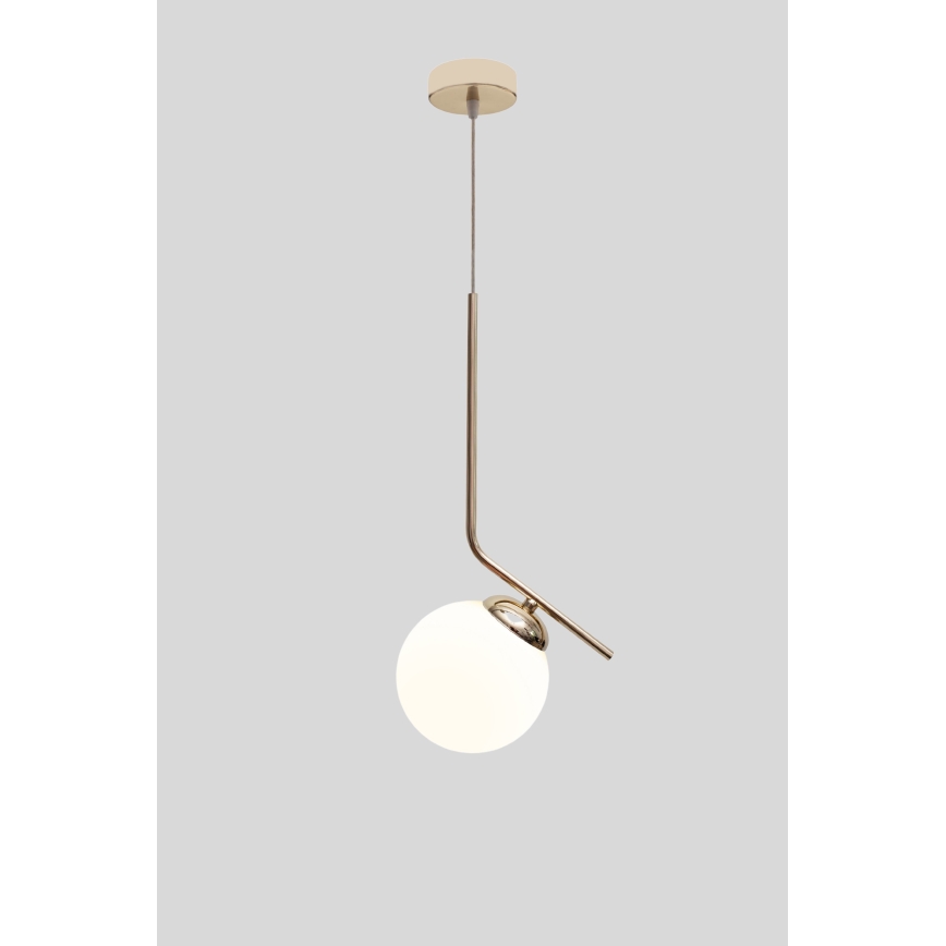 Lustr na lanku FIRA 1xE27/60W/230V zlatá