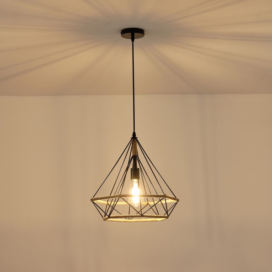 Lustr na lanku FLARE 1xE27/15W/230V pr. 38 cm béžová