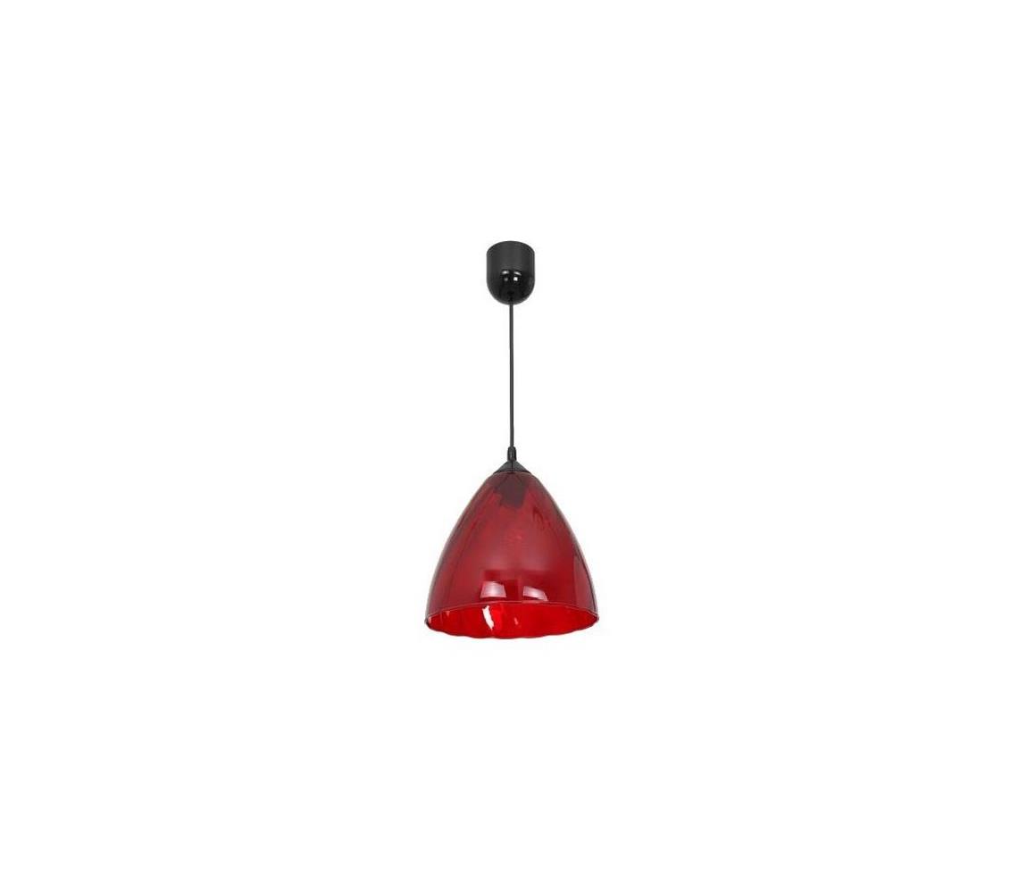 Luminex Lustr na lanku FLASH 1xE27/60W/230V červená LU0050