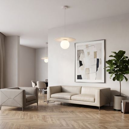 Lustr na lanku FLAT 1xE27/15W/230V béžová
