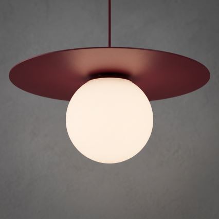 Lustr na lanku FLAT 1xE27/15W/230V burgundy