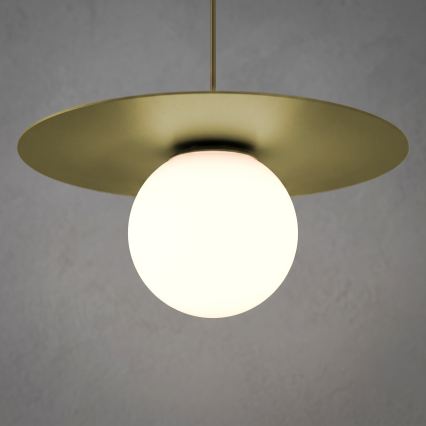 Lustr na lanku FLAT 1xE27/15W/230V zlatá