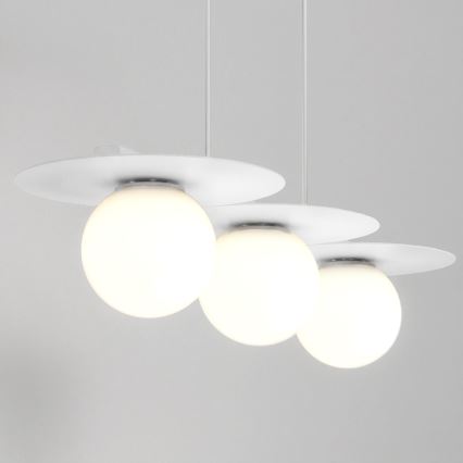 Lustr na lanku FLAT 3xE27/15W/230V bílá