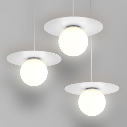 Lustr na lanku FLAT 3xE27/15W/230V bílá