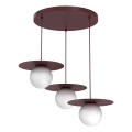 Lustr na lanku FLAT 3xE27/15W/230V burgundy