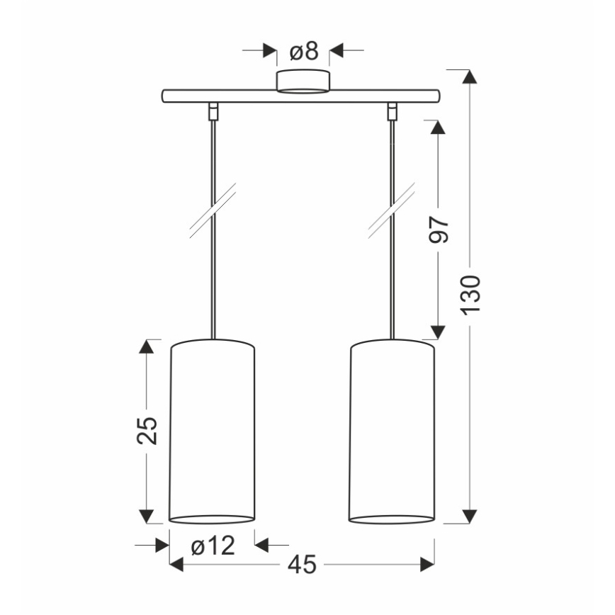 Lustr na lanku FLERI 2xE27/60W/230V ratan