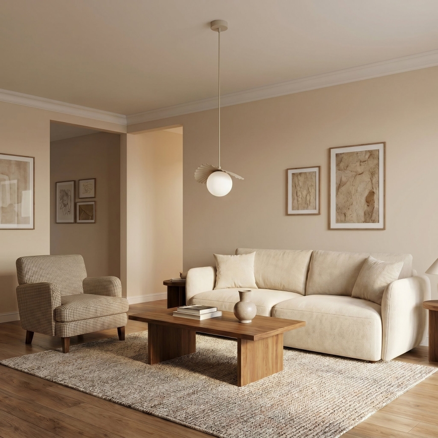 Lustr na lanku FLORA 1xG9/8W/230V béžová