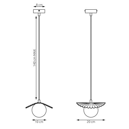 Lustr na lanku FLORA 1xG9/8W/230V červená