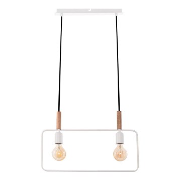 Lustr na lanku FRAME 2xE27/60W/230V bílá