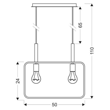 Lustr na lanku FRAME 2xE27/60W/230V bílá