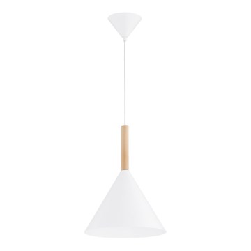 Lustr na lanku FUKS 1xE27/15W/230V bílá/béžová