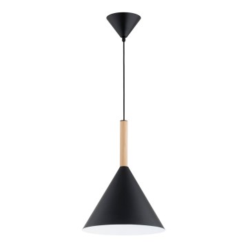 Lustr na lanku FUKS 1xE27/15W/230V černá/béžová