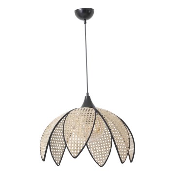 Lustr na lanku FUME 1xE27/40W/230V pr. 40 cm černá/béžová