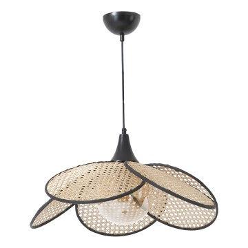 Lustr na lanku FUME 1xE27/40W/230V pr. 45 cm černá/béžová