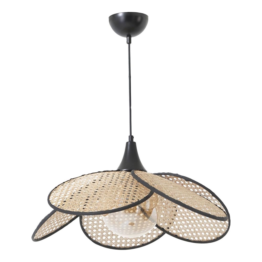 Lustr na lanku FUME 1xE27/40W/230V pr. 45 cm černá/béžová