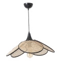 Lustr na lanku FUME 1xE27/40W/230V pr. 45 cm černá/béžová