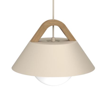 Lustr na lanku FUNDA 1xE27/15W/230V béžová