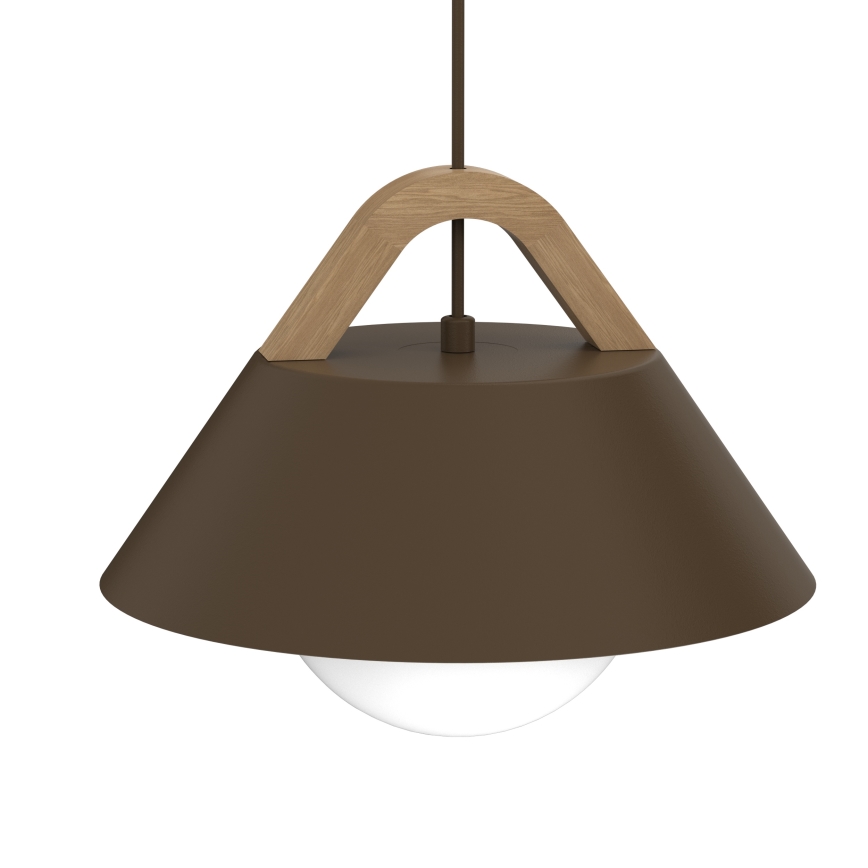 Lustr na lanku FUNDA 1xE27/15W/230V hnědá