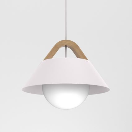 Lustr na lanku FUNDA 1xE27/15W/230V krémová