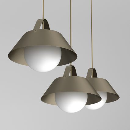 Lustr na lanku FUNDA 3xE27/15W/230V bronzová