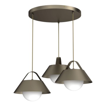 Lustr na lanku FUNDA 3xE27/15W/230V bronzová