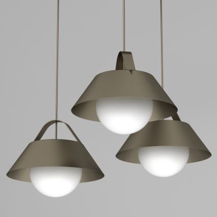 Lustr na lanku FUNDA 3xE27/15W/230V bronzová