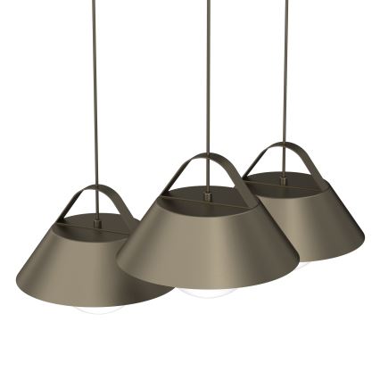 Lustr na lanku FUNDA 3xE27/15W/230V bronzová