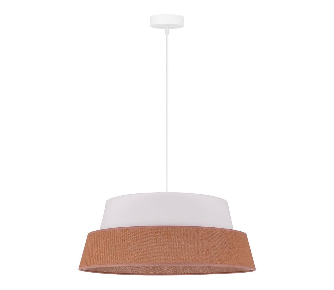 Duolla Lustr na lanku GALAXY 1xE27/15W/230V hnědá/bílá DU8118