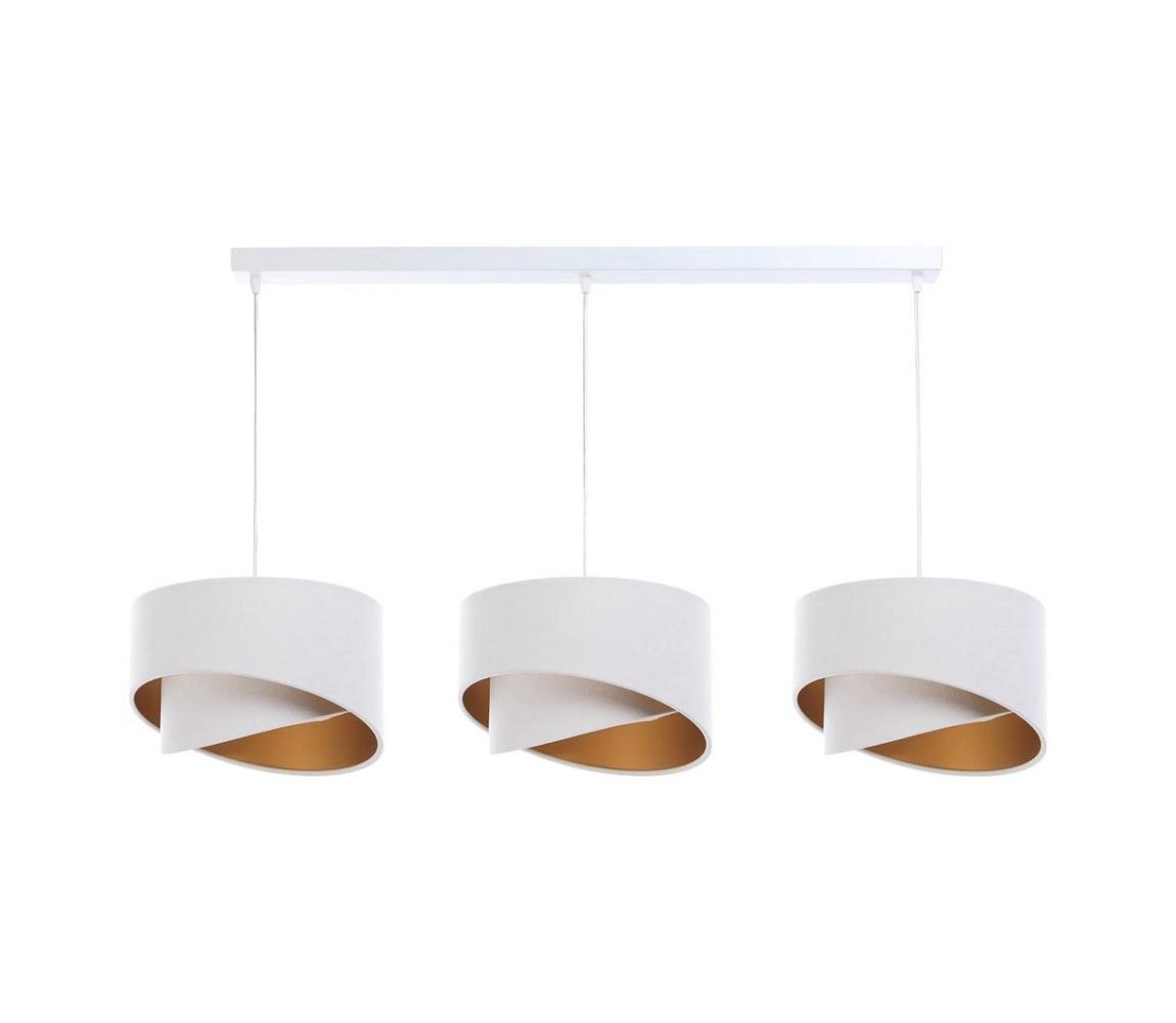 BPS Koncept Lustr na lanku GALAXY 3xE27/60W/230V bílá/zlatá BS0381