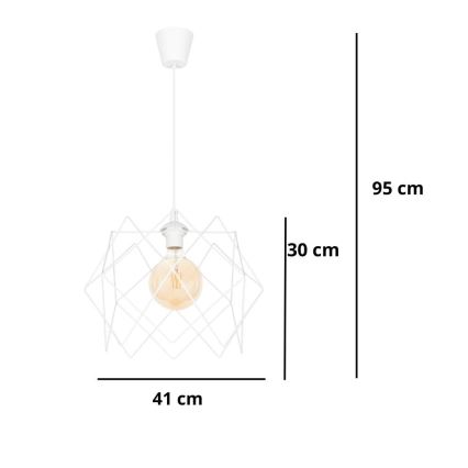 Lustr na lanku GALL 1xE27/60W/230V bílá