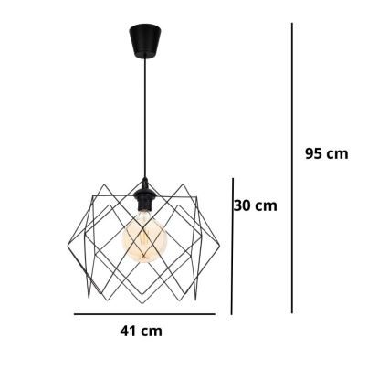 Lustr na lanku GALL 1xE27/60W/230V černá