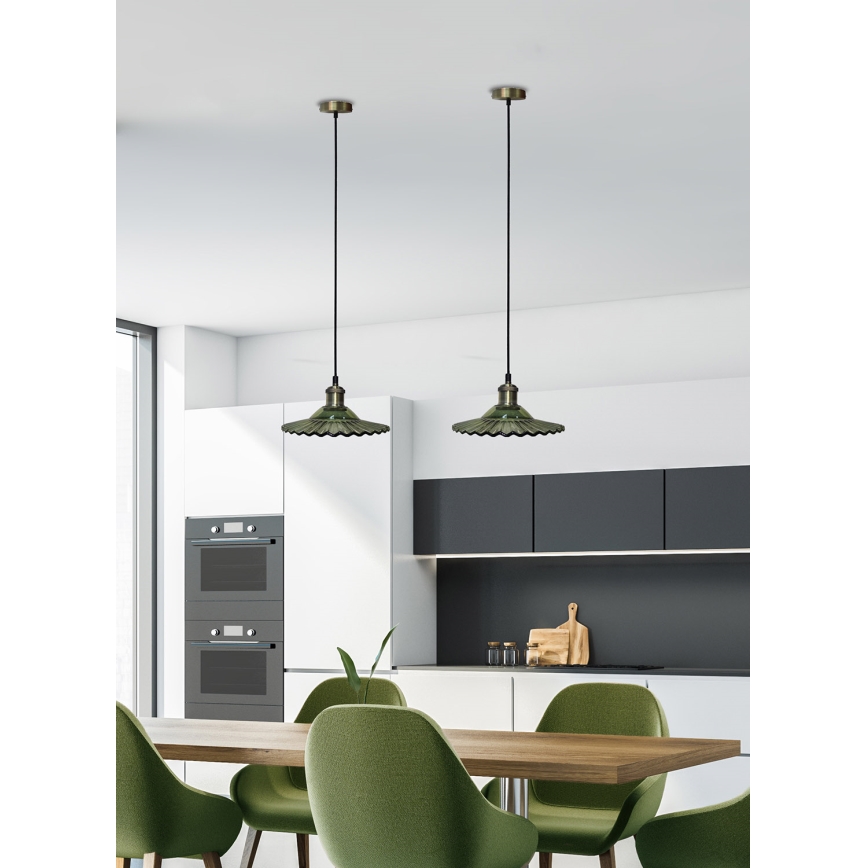 Lustr na lanku GENEVA 1xE27/40W/230V zelená