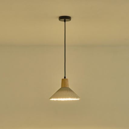 Lustr na lanku GESSO 1xE27/15W/230V krémová