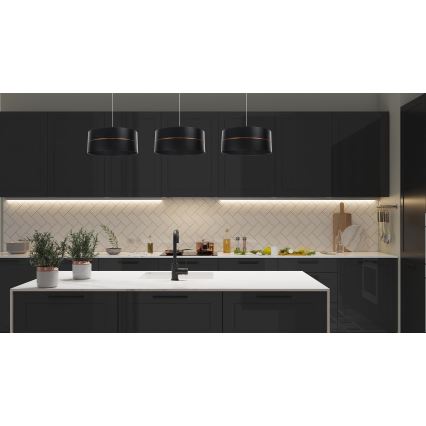 Lustr na lanku GLAM HOME 1xE27/60W/230V pr. 40 cm černá