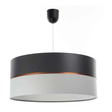 Lustr na lanku GLAM HOME 1xE27/60W/230V pr. 40 cm černá/šedá
