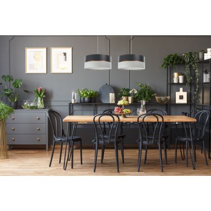 Lustr na lanku GLAM HOME 1xE27/60W/230V pr. 40 cm černá/šedá