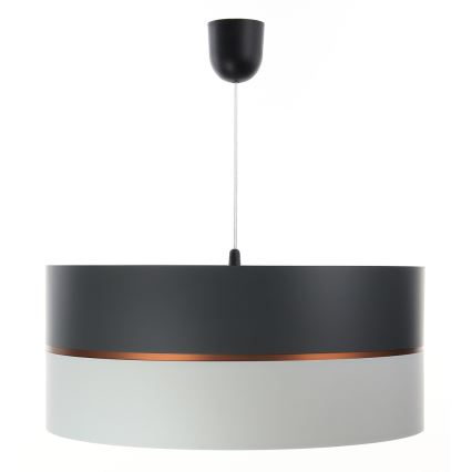 Lustr na lanku GLAM HOME 1xE27/60W/230V pr. 40 cm černá/šedá