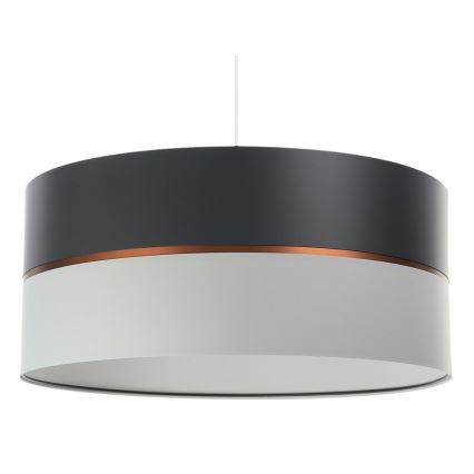 Lustr na lanku GLAM HOME 1xE27/60W/230V pr. 40 cm černá/šedá