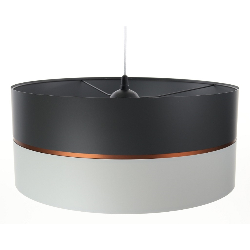 Lustr na lanku GLAM HOME 1xE27/60W/230V pr. 40 cm černá/šedá