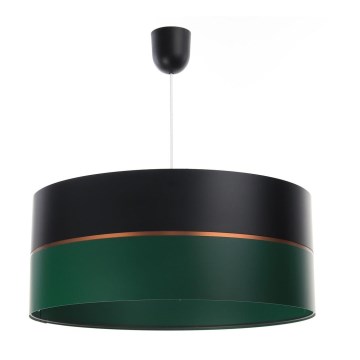 Lustr na lanku GLAM HOME 1xE27/60W/230V pr. 40 cm černá/zelená