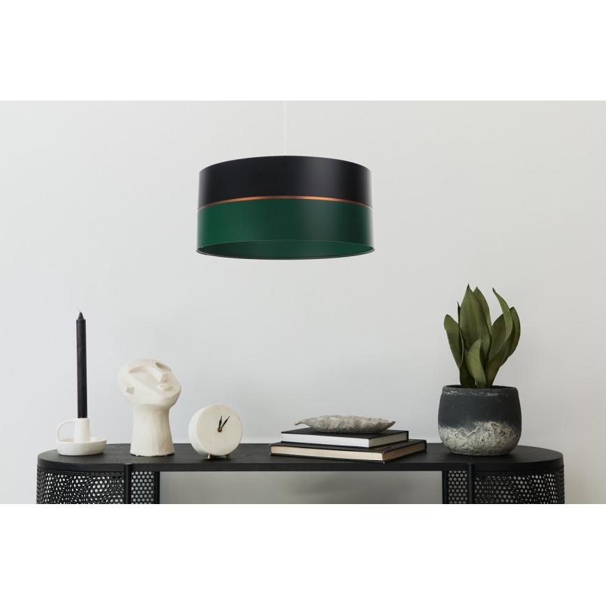 Lustr na lanku GLAM HOME 1xE27/60W/230V pr. 40 cm černá/zelená