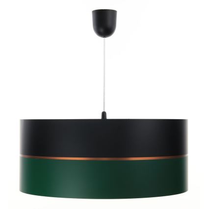Lustr na lanku GLAM HOME 1xE27/60W/230V pr. 40 cm černá/zelená