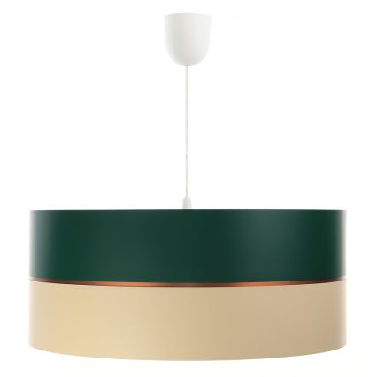 Lustr na lanku GLAM HOME 1xE27/60W/230V pr. 40 cm zelená/béžová